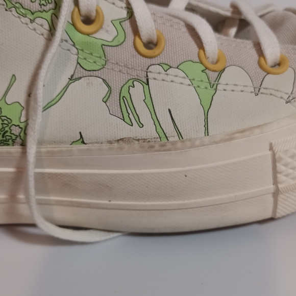 Converse Green and White floral High-Top Sneakers - Picture 8 of 11